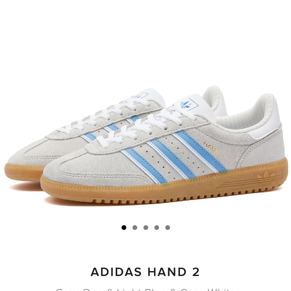 NWT Adidas Grey & Light Blue Hand II Samba - sz 7